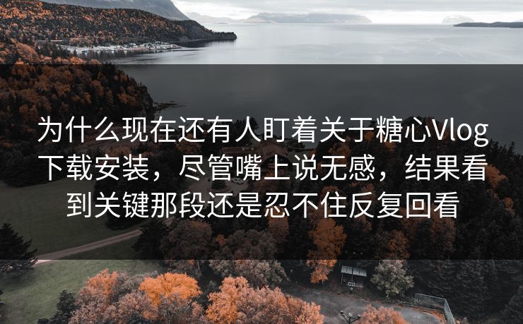 为什么现在还有人盯着关于糖心Vlog下载安装，尽管嘴上说无感，结果看到关键那段还是忍不住反复回看
