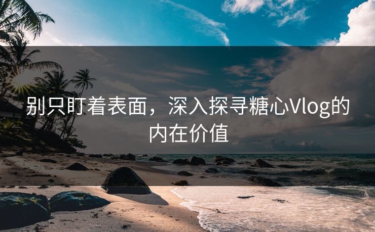 别只盯着表面，深入探寻糖心Vlog的内在价值