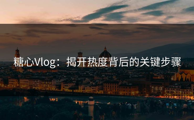 糖心Vlog：揭开热度背后的关键步骤