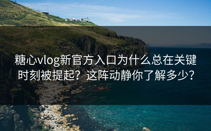 糖心vlog新官方入口为什么总在关键时刻被提起？这阵动静你了解多少？