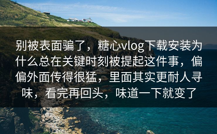 别被表面骗了，糖心vlog下载安装为什么总在关键时刻被提起这件事，偏偏外面传得很猛，里面其实更耐人寻味，看完再回头，味道一下就变了