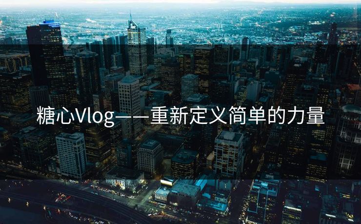 糖心Vlog——重新定义简单的力量 糖心Vlog——重新定义简单的力量