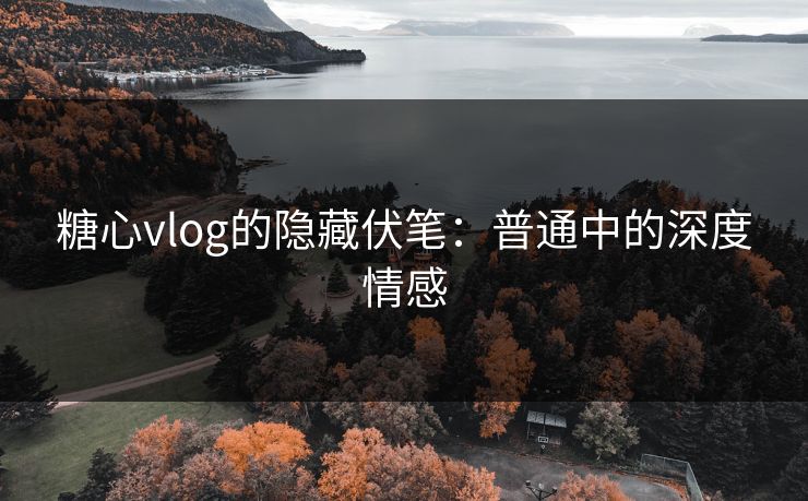 糖心vlog的隐藏伏笔:普通中的深度情感 糖心vlog的隐藏伏笔:普通中的深度情感