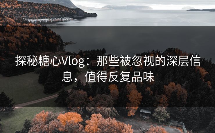 探秘糖心Vlog:那些被忽视的深层信息,值得反复品味 探秘糖心Vlog:那些被忽视的深层信息,值得反复品味